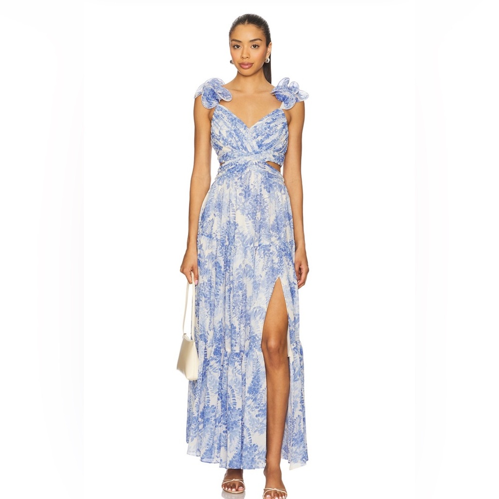 Blue Floral Maxi Dress Astr frittrilaria New